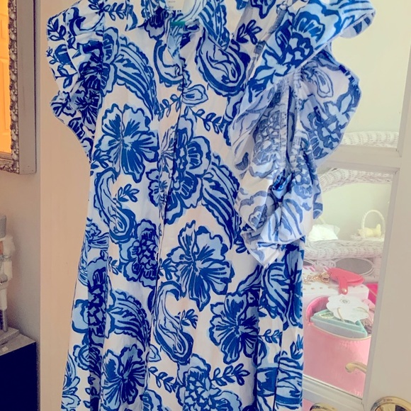 Blue and White Floral Dress belks new with tags beautiful colors - Picture 5 of 7